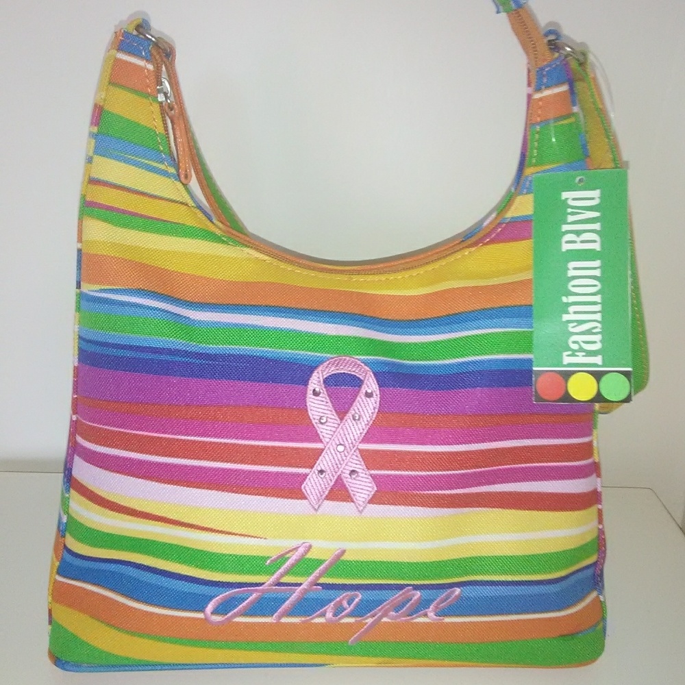 NWT Hope Cancer Awareness Colorful Purse
